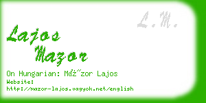 lajos mazor business card